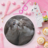 2 Foto van Otters Wildlife Kussen Papieren Bordje (Feest)