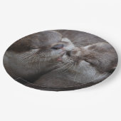 2 Foto van Otters Wildlife Kussen Papieren Bordje (Gekanteld)