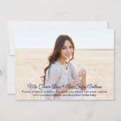 2 Foto van Quinceanera Navy Blue Confetti Sparkle Save The Date (Achterkant)