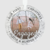 2 Foto Verloving 1e kerstfeestdag marmer Ornament (achterkant)