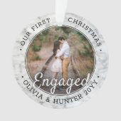 2 Foto Verloving 1e kerstfeestdag marmer Ornament (voorkant)