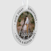 2 Foto Verloving 1st Kerstmis zwart-wit Ornament (voorkant)