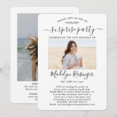 2 Foto Virtual Online Surprise Birthday Party Kaart (Voorkant / Achterkant)
