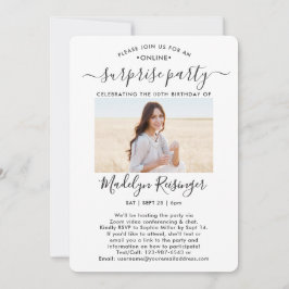 2 Foto Virtual Online Surprise Birthday Party Kaart