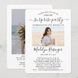 2 Foto Virtual Online Surprise Birthday Party Kaart