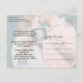 2 Foto virtueel Baby shower door Mail Modern Scrip Uitnodiging Briefkaart (Achterkant)