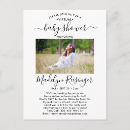 2 Foto virtueel Baby shower door Mail Modern Scrip Uitnodiging Briefkaart
