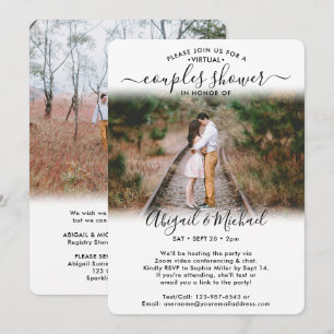 2 Foto virtueel koppel Vrijgezellenfeest per post Kaart