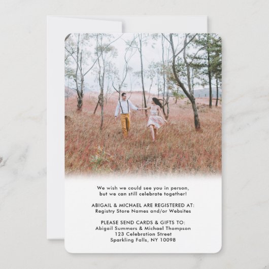 2 Foto virtueel koppel Vrijgezellenfeest per post Kaart (Achterkant)