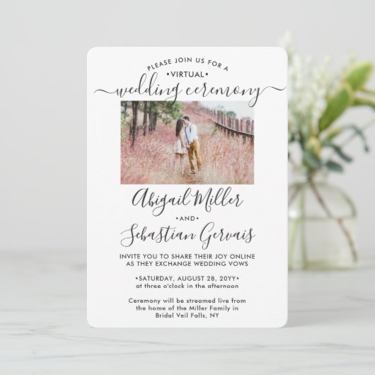 2 Foto virtuele bruiloft Livestream lange afstand Kaart (Staand voorkant)