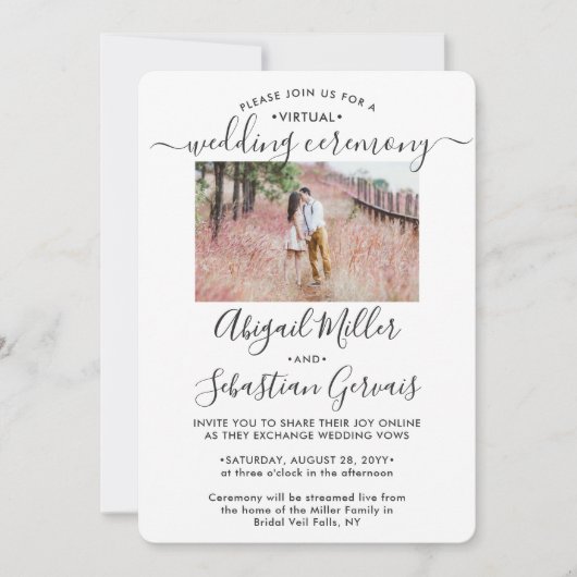 2 Foto virtuele bruiloft Livestream lange afstand Kaart (Voorkant)
