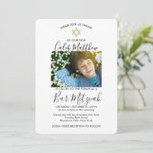 2 foto virtuele zoom bar mitzvah moderne livestrea kaart (Staand voorkant)