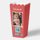 2 foto Voeg naam toe 18th *Any Age paarse popcorn Bedankdoosjes (Achterkant)