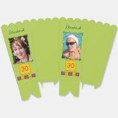 2 foto Voeg naam toe 30th *Any Age groene popcorn Bedankdoosjes (Ongevouwen)