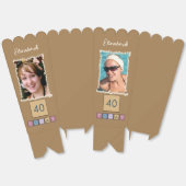 2 foto Voeg naam toe 40th *Any Age bruine popcorn Bedankdoosjes (Ongevouwen)