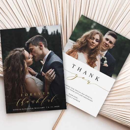 2 Foto voor altijd bedankt Gold Foil Hartelijk dan Folie Uitnodiging