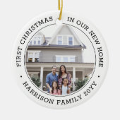 2 Foto voor eerste kerstmis - Nieuw startpunt zwar Keramisch Ornament (Voorkant)