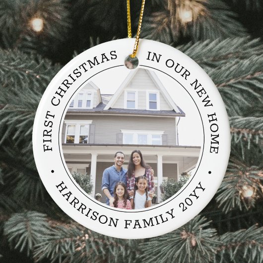 2 Foto voor eerste kerstmis - Nieuw startpunt zwar Keramisch Ornament