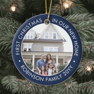 2 Foto voor eerste kerstmis - Nieuw startsein - Bl Keramisch Ornament