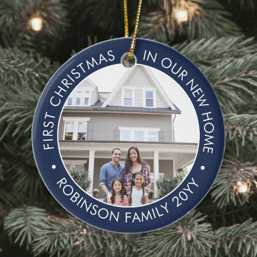 2 Foto voor eerste kerstmis - Nieuw startsein - Bl Keramisch Ornament