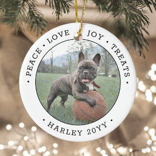 2 Foto Vrede Liefde Vreugde Behandelingen Schattig Keramisch Ornament
