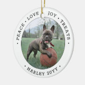 2 Foto Vrede Liefde Vreugde Snoepjes Schattige Hon Keramisch Ornament (Links)