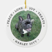 2 Foto Vrede Liefde Vreugde Snoepjes Schattige Hon Keramisch Ornament (Achterkant)