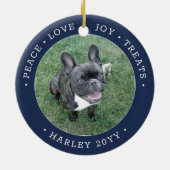 2 Foto Vrede Liefde Vreugde Snoepjes Schattige Hon Keramisch Ornament (Achterkant)