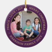 2 foto vrede liefde vreugde vrolijk kerstfeest Paa Keramisch Ornament (Achterkant)