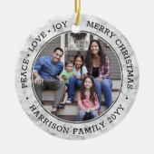 2 Foto Vredesliefhebber Joy Merry Kerstfeestjes Ma Keramisch Ornament (Voorkant)