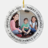 2 Foto Vredesliefhebber Joy Merry Kerstfeestjes Ma Keramisch Ornament (Achterkant)