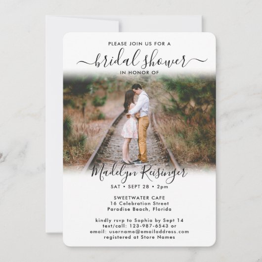 2 Foto Vrijgezellenfeest - modern legant script Kaart (Voorkant)