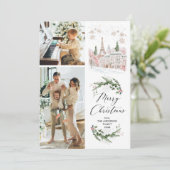 2 Foto Vrolijk Kerstfeest Elegante Winter Paris Sc Feestdagenkaart (Staand voorkant)