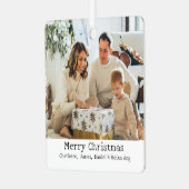 2 Foto Vrolijk Kerstfeest gepersonaliseerd Metalen Ornament (Voorkant links)