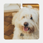 2 Foto Vrolijk Kerstfeest gepersonaliseerd Metalen Ornament (Achterkant)