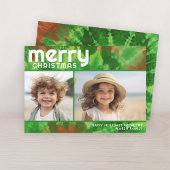 2 foto- Vrolijk kerstfeest - Stropdas-kleurstof ro Feestdagenkaart