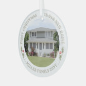 2 Foto Waterverf Holly New Home Eerste Kerstmis Glas Ornament (Voorkant links)