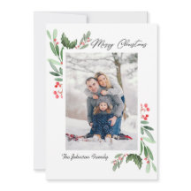 2 FOTO Waterverf Mistletoe Holly Berry Kerstmis