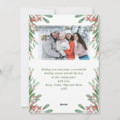 2 FOTO Waterverf Mistletoe Holly Berry Kerstmis Feestdagenkaart (Achterkant)