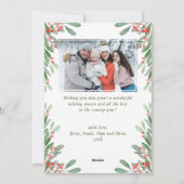 2 FOTO Waterverf Mistletoe Holly Berry Kerstmis Feestdagenkaart (Achterkant)