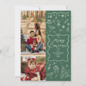 2 Foto Wavy grillige hand getrokken kerst Kaart (Voorkant)