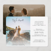2 Foto We Eloped Elegante Trouwkaart  Kaart (Voorkant / Achterkant)