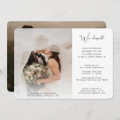 2 Foto We Eloped Net Getrouwd Aankondiging Eenvoud (Voorkant / Achterkant)