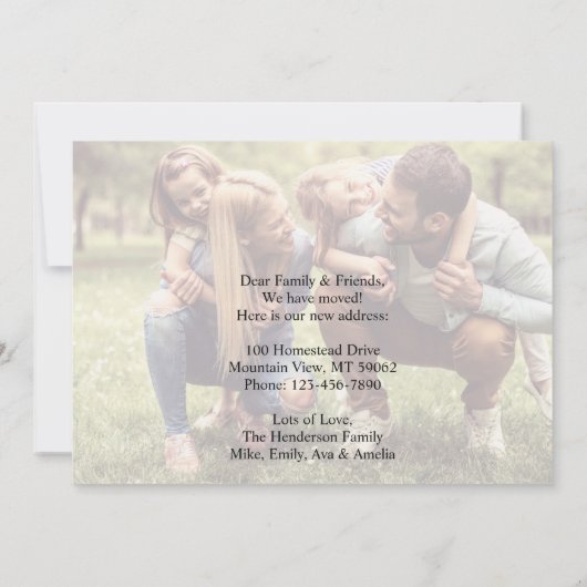 2 Foto We hebben New Home Change of Address verpla Aankondiging (Achterkant)