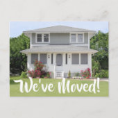 2 Foto We hebben Script New Change of Address verp Aankondigingskaart (Voorkant)