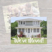 2 Foto We hebben Script New Change of Address verp Aankondigingskaart
