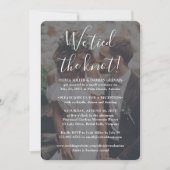 2 Foto We Tied the Knot Trouwreceptie Wit Kaart (Voorkant)