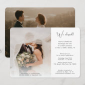 2 Foto We Verlaten Net Getrouwd Aankondiging Eenvo (Voorkant / Achterkant)