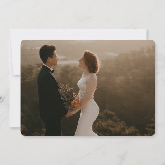 2 Foto We Zijn Gevlucht Net Getrouwd Aankondiging  (Achterkant)