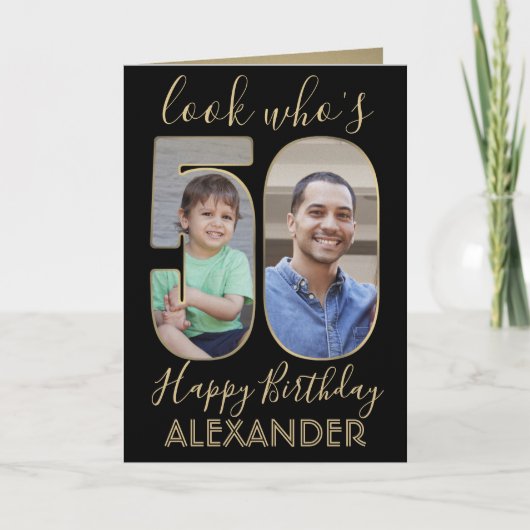 2 Foto: Wie is 50 50ste verjaardag zwart goud? Kaart (Voorkant)